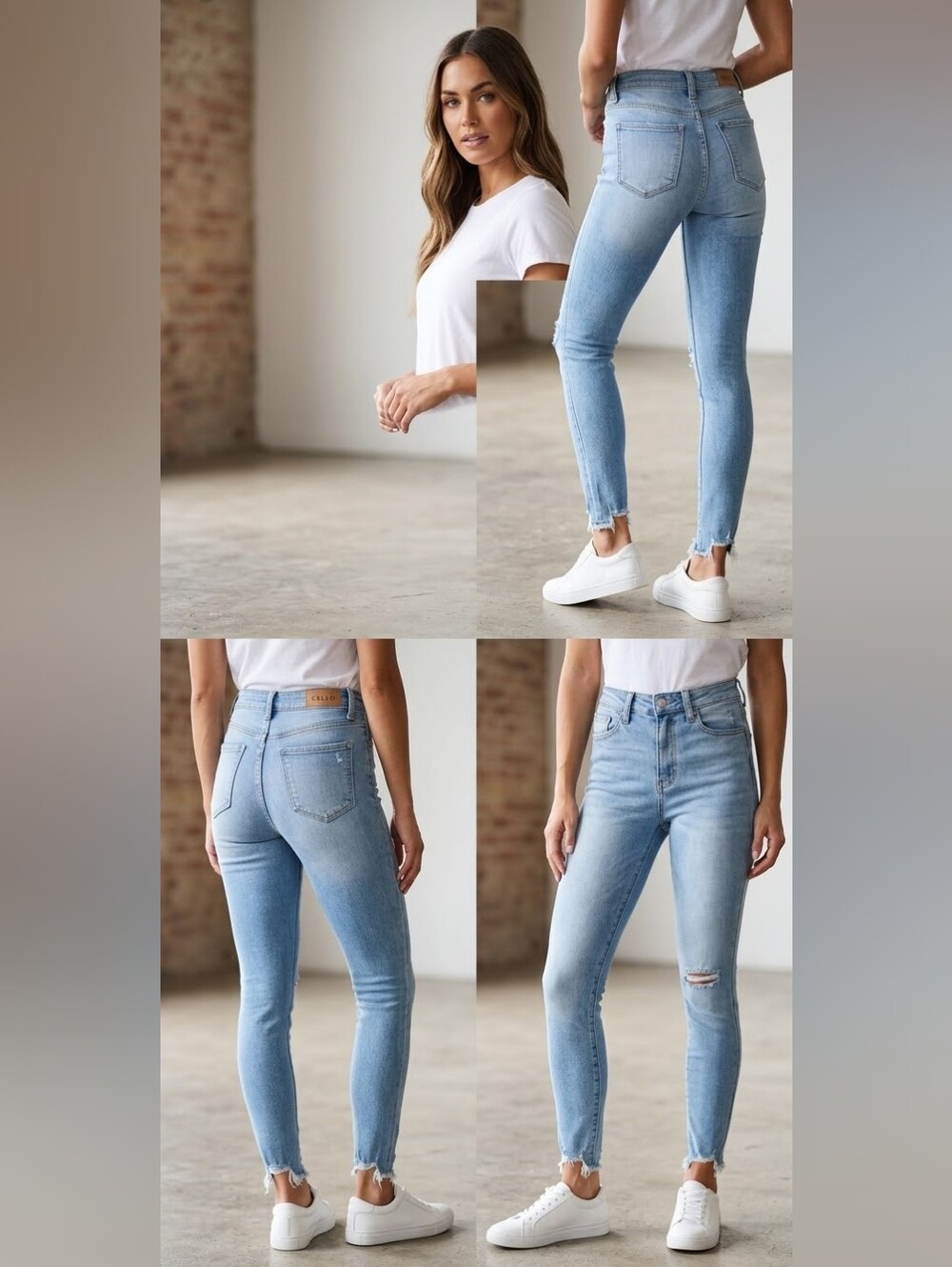 NWT CELLO High-Rise Light Wash Skinny Jeans - Light Blue, Size 3